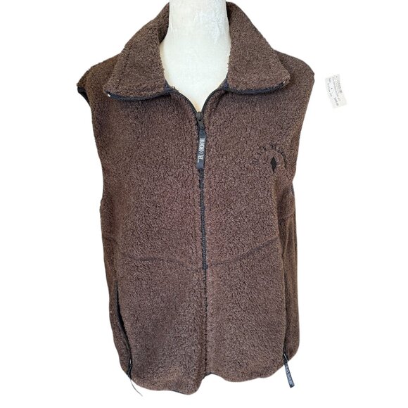 Black Diamond brown sleeveless soft zip up collared vest women's size XS - Picture 1 of 10